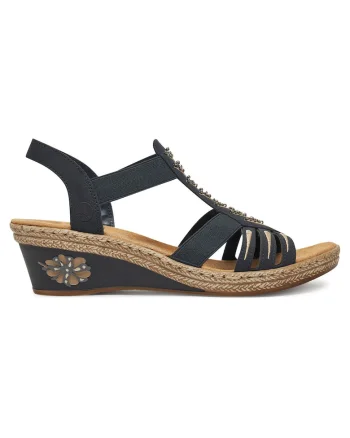 Sandale dama  bleumarin, piele ecologica, Bleumarin