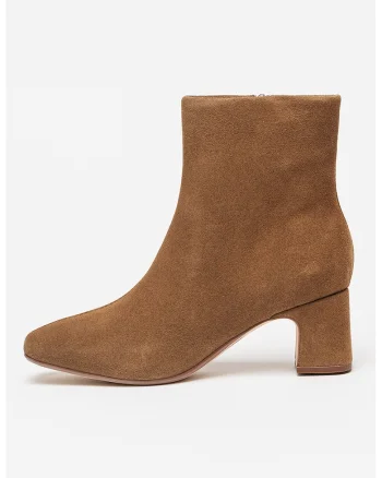 Botine de piele intoarsa Fernie, Maro taupe