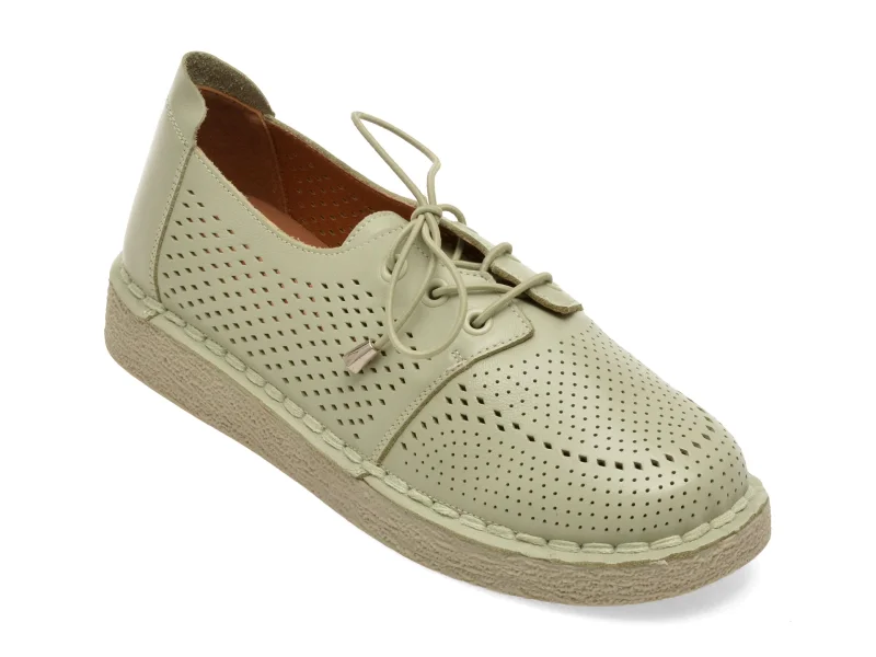 Pantofi PASS COLLECTION verzi, KL60016, din piele naturala