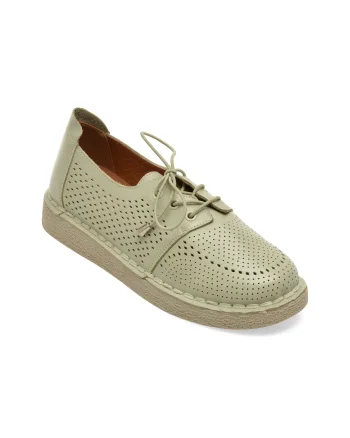 Pantofi PASS COLLECTION verzi, KL60016, din piele naturala