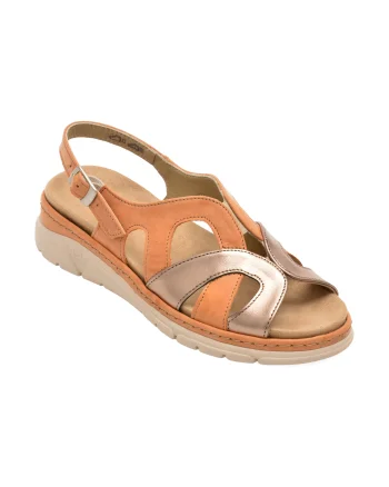 Sandale SUAVE maro, 12503, din piele naturala