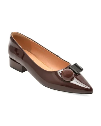 Pantofi eleganti PASS COLLECTION visinii, M460002, din piele naturala lacuita