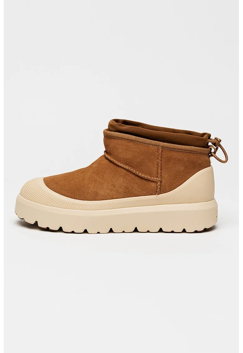 Ghete fara inchidere unisex Classic Ultra Mini, Bej/Caramel