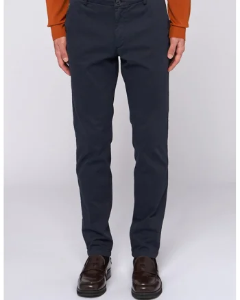 Pantaloni chino slim fit cu talie medie, Albastru inchis