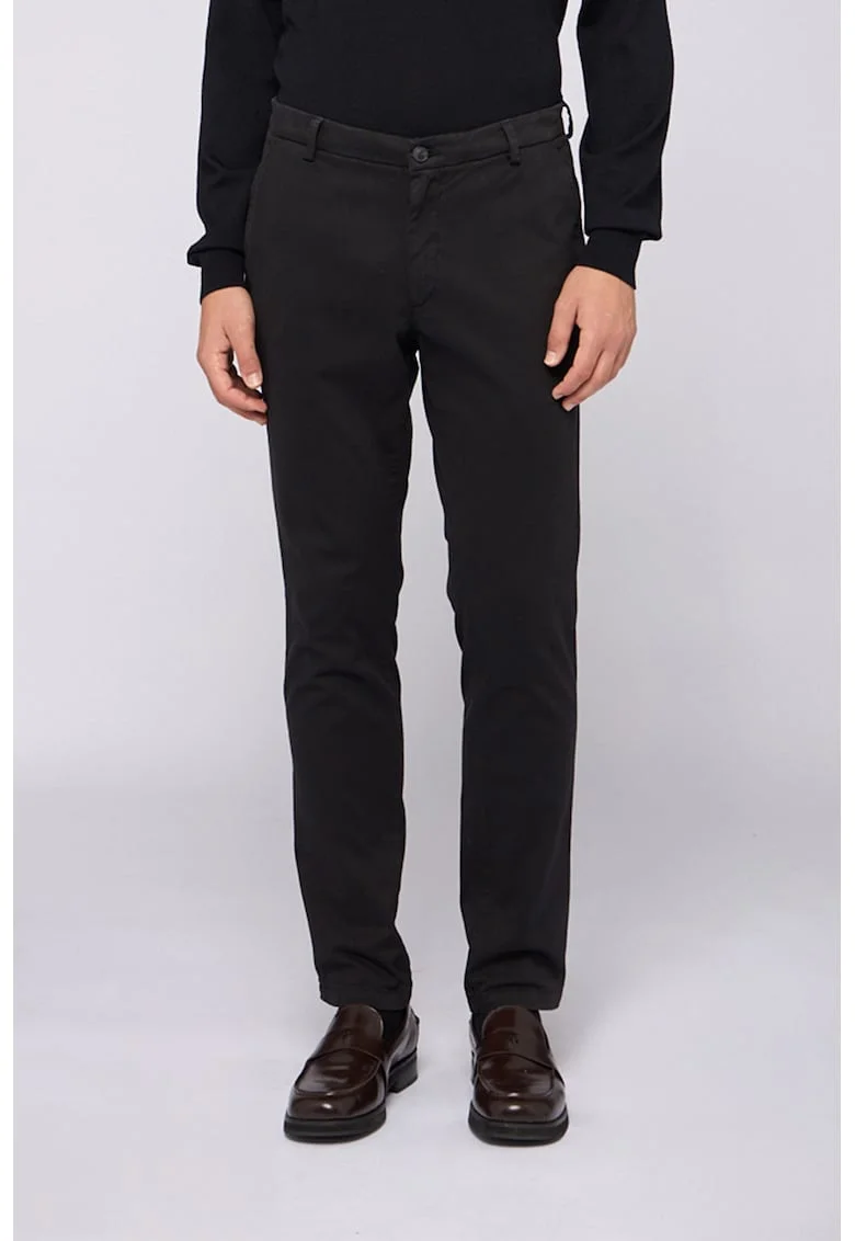 Pantaloni chino slim fit cu talie medie, Negru