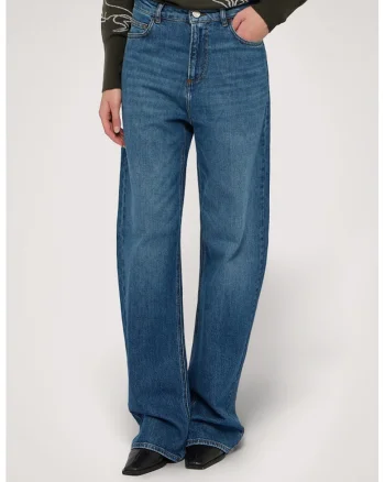 Blugi relaxed fit, Albastru inchis
