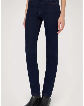 Blugi slim fit cu talie inalta, Albastru ultramarin