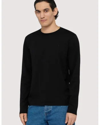 Bluza uni cu decolteu la baza gatului, Negru