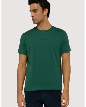 Tricou din bumbac cu detaliu logo, Verde aquamarin