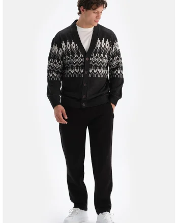 Pantaloni de trening cu snur de ajustare si model uni, Negru