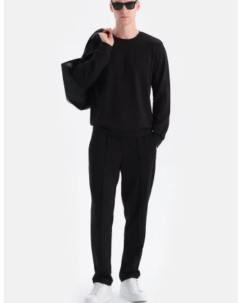 Pantaloni de trening cu croiala conica, Negru