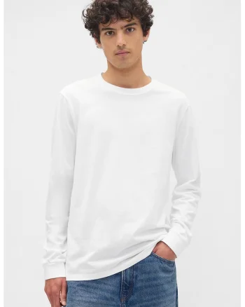 Bluza cu decolteu rotund, Alb optic