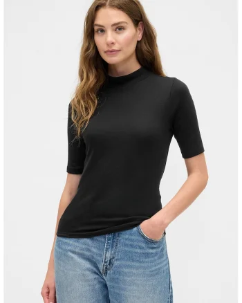 Tricou slim fit din amestec de modal, Negru