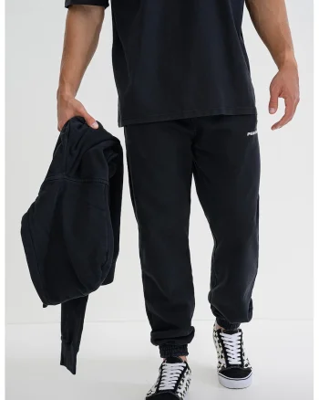 Pantaloni de trening cu talie elastica, Negru stins