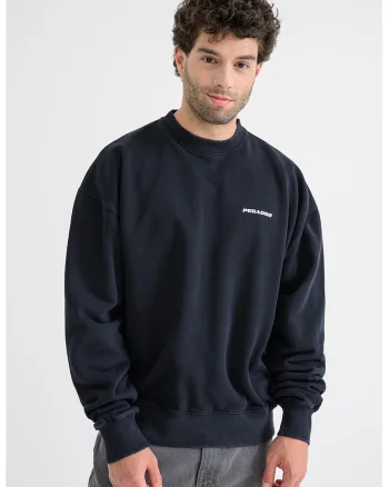 Bluza de trening cu maneci cazute si croiala lejera, Negru stins