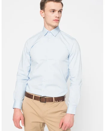 Camasa slim fit uni, Albastru azur