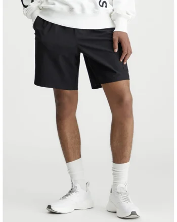 Pantaloni scurti cu buzunar lateral, Negru