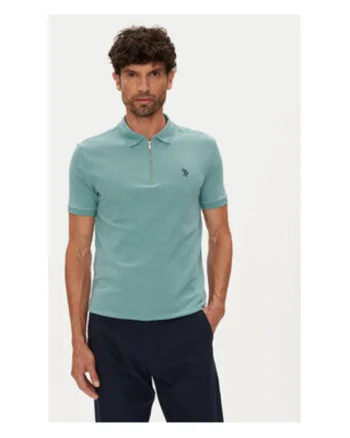 Tricou barbati,  verde, bumbac si poliester,