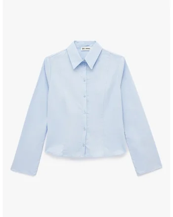 Camasa slim-fit cu guler ascutit, Albastru pastel