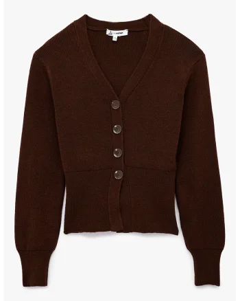 Cardigan cu nasturi, Maro cognac