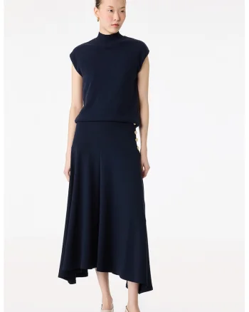 Fusta midi asimetrica, Bleumarin