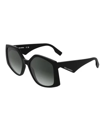 Ochelari de soare hexagonali cu lentile in degrade, Negru