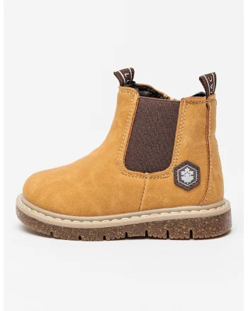 Ghete Chelsea de piele ecologica, Maro camel