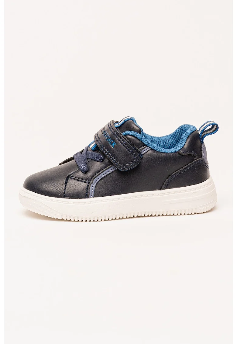 Pantofi sport low-cut de piele ecologica cu sireturi elastice, Albastru ultramarin