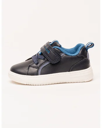 Pantofi sport low-cut de piele ecologica cu sireturi elastice, Albastru ultramarin