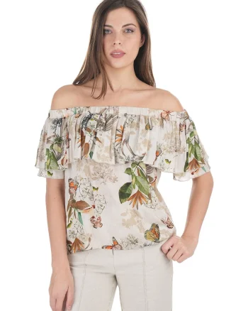 Bluza cu decolteu pe umeri