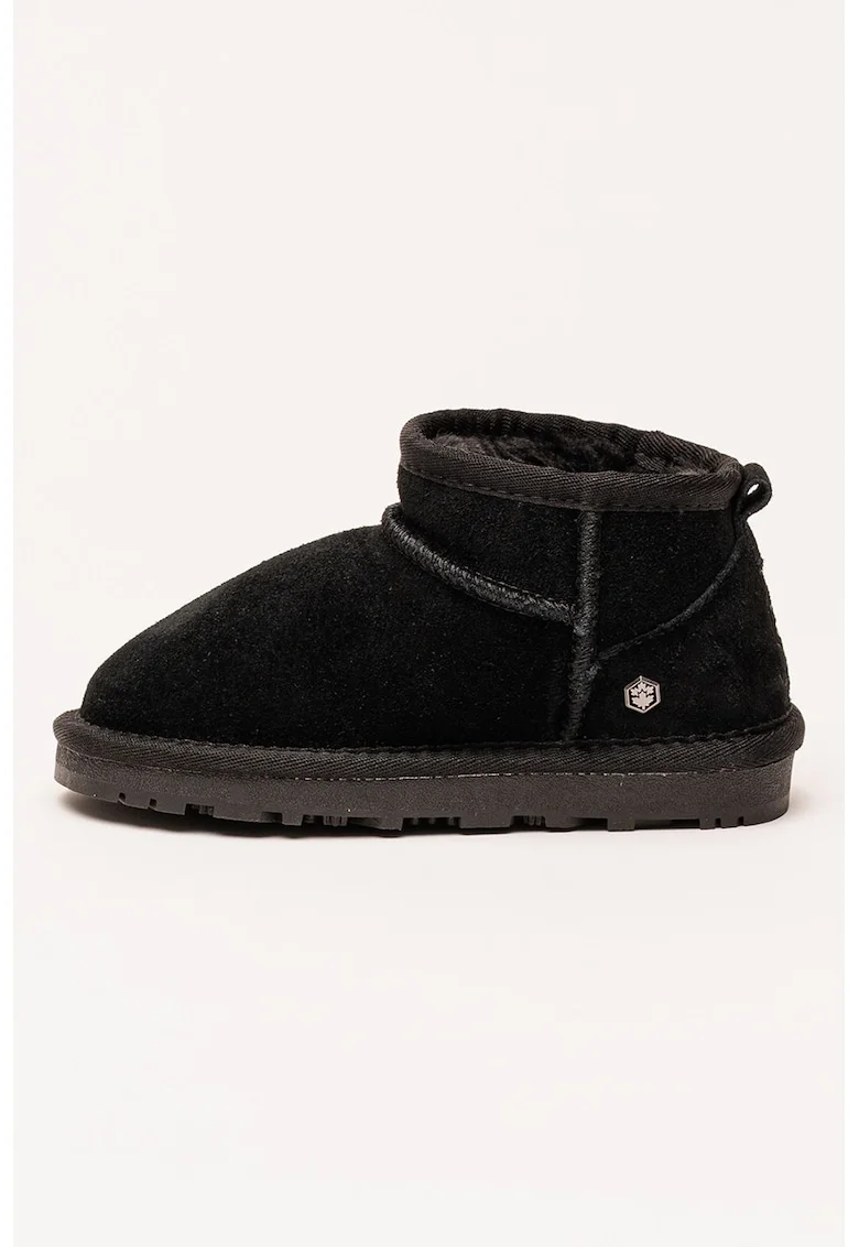 Ghete de piele intoarsa, fara inchidere, Negru stins