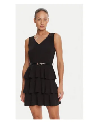 Rochie de cocktail,  neagra, 95% poliester, 5% elastan