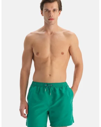 Pantaloni scurti cu buzunare laterale, Verde smarald