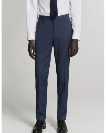Pantaloni slim-fit cu pensa, Bleumarin