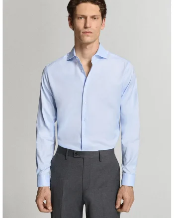 Camasa slim fit de bumbac, Albastru pastel