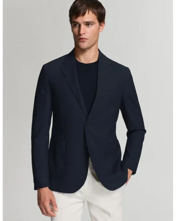 Sacou slim-fit din amestec de lana, Bleumarin