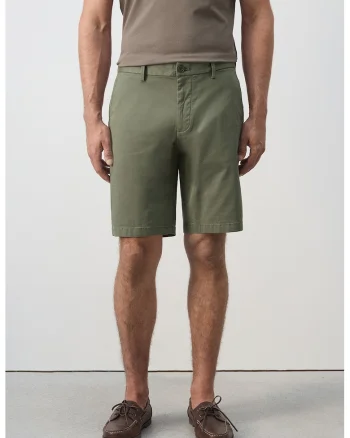 Bermude Chino cu talie medie, Verde pal