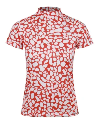 Tricou cu guler mediu si model abstract