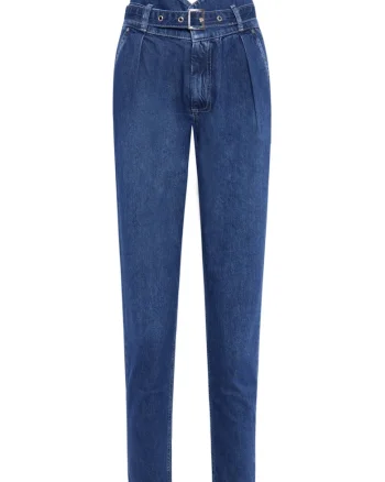Blugi Mom Fit cu talie inalta