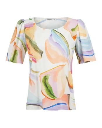 Bluza cu imprimeu abstract cu efect de acuarela