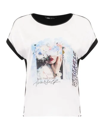 Tricou cu imprimeu foto, Negru
