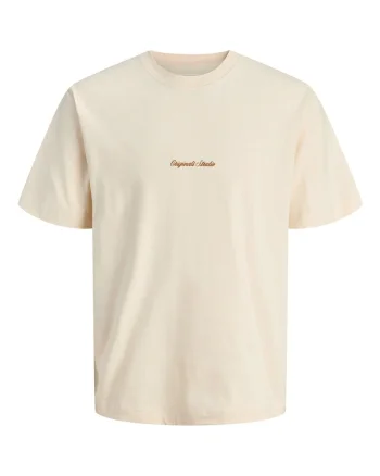Tricou barbati, Jack Jones, ecru, 100% bumbac,