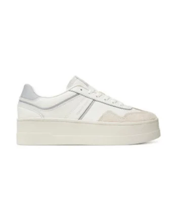 Pantofi sport flatform din piele, Alb
