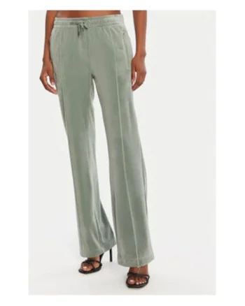 Pantaloni dama,  verde, poliester si elastan