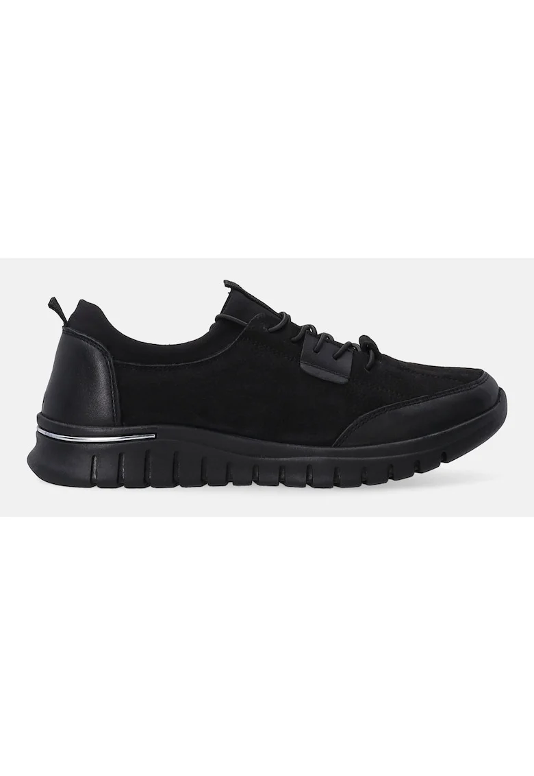 Pantofi sport din piele pentru femei, negri Pantofi sport din piele pentru femei, negri