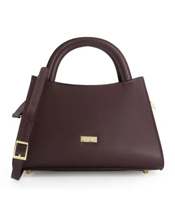 Geanta dama  Bucket, bordo, piele naturala, 27x10x17cm, curea detasabila 134cm