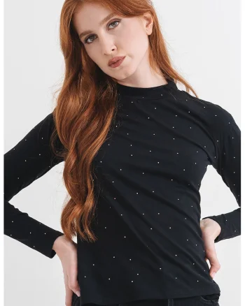 Bluza cu strasuri, Negru