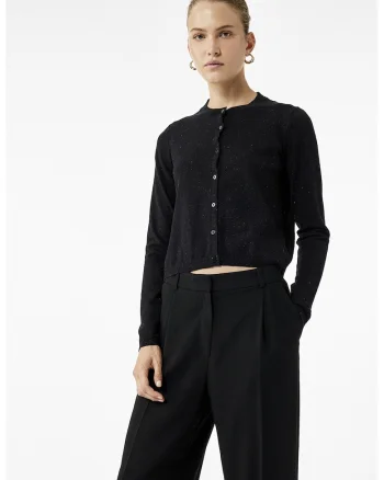 Cardigan uni tricotat, Negru