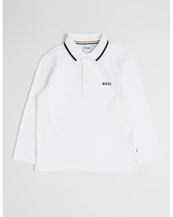 Bluza polo cu fenta cu nasturi, Alb
