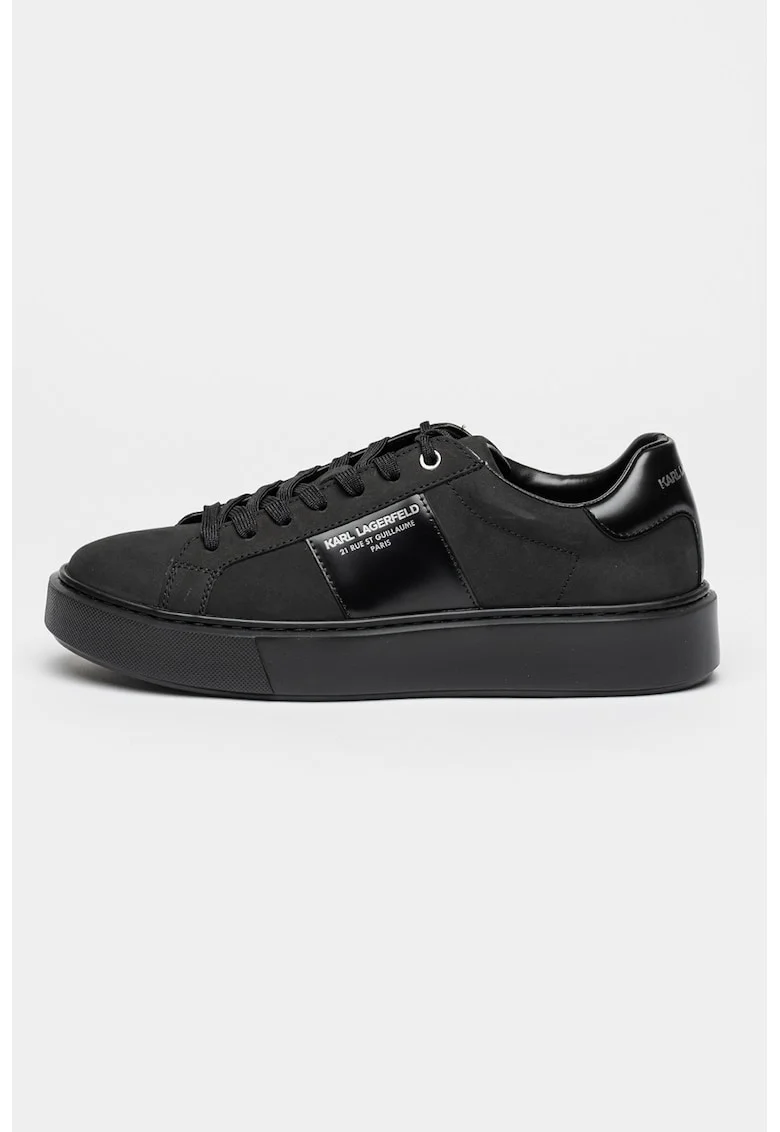 Pantofi sport din piele nabuc cu garnituri din piele Maxi, Negru